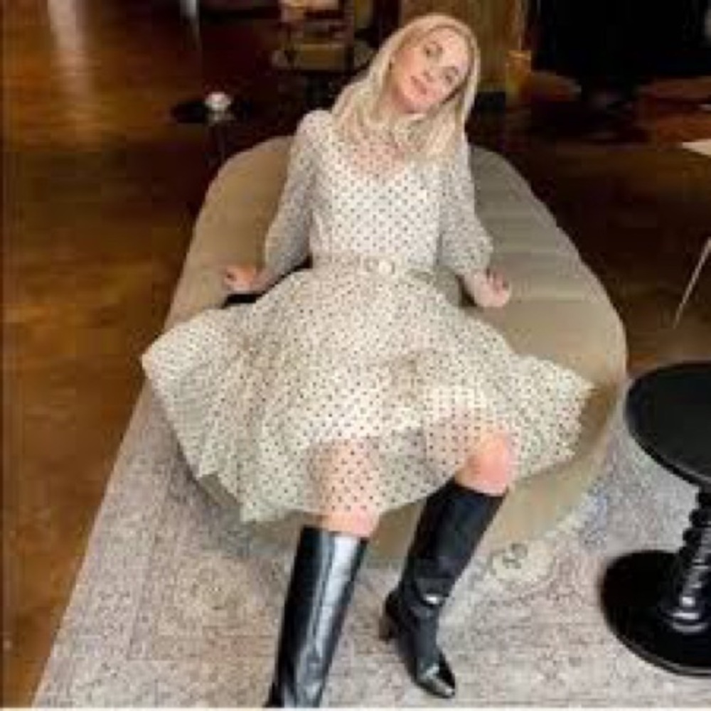 NWT H&M Tiered Ruffle Polka Dot Dress